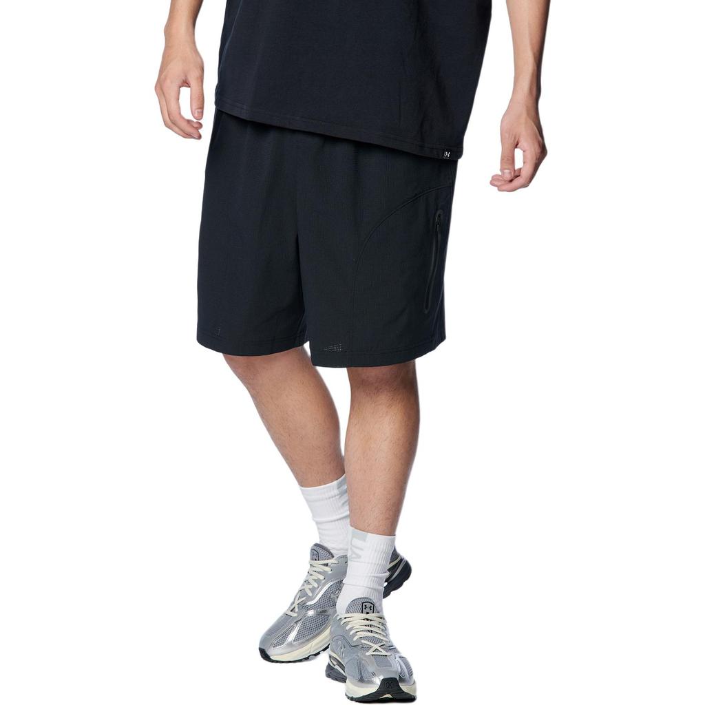 Under Armour Solid Color Loose Fit Drawstring Casual Shorts Men Shorts Black 1385514-001