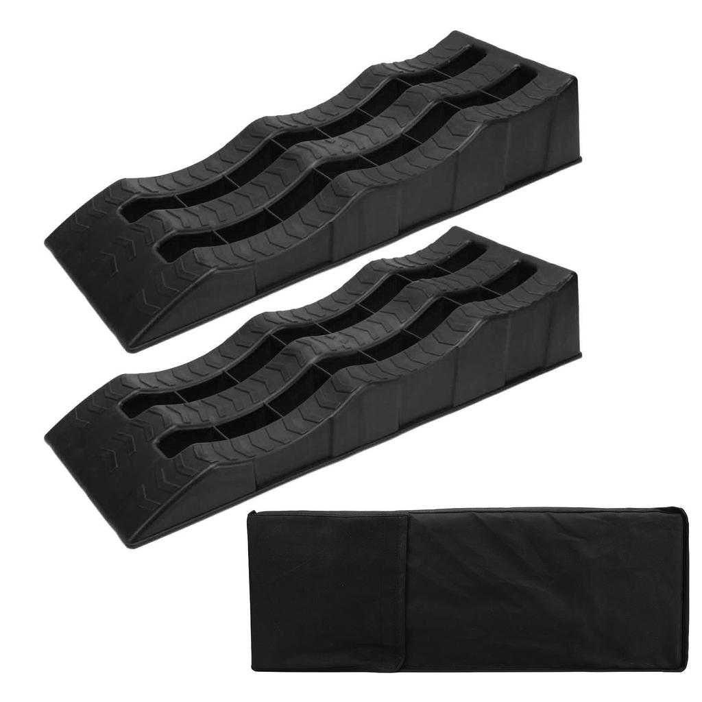 2PCS Automotive Leveling Ramp 7716LBS Capacity 3 Different Height Long Lasting Use for Travel Traile