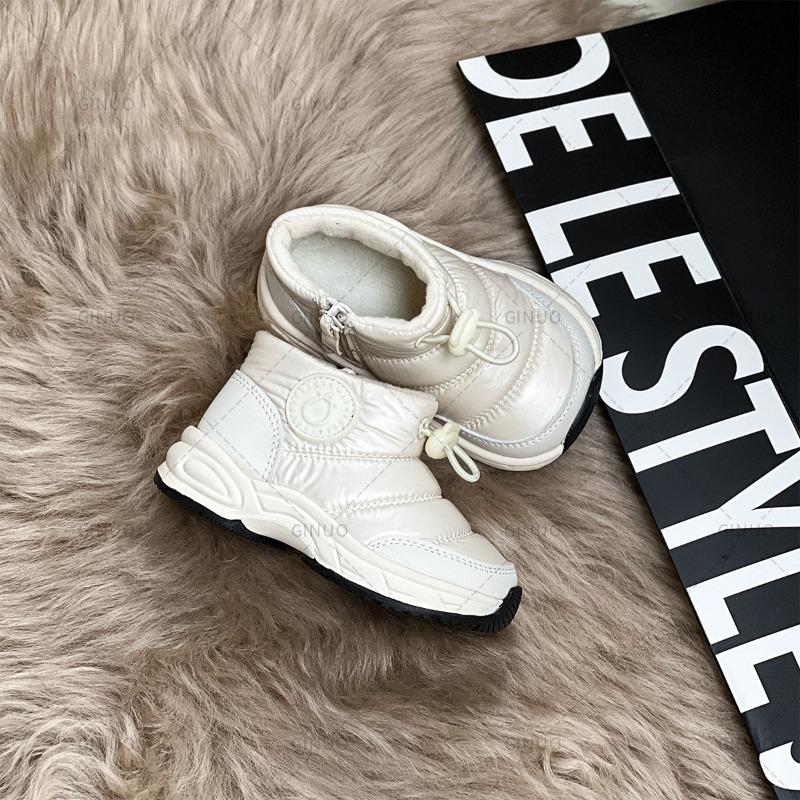 Winter Snow Boots Tarpaulin Girls Cotton Shoes Boys Fleece Boots