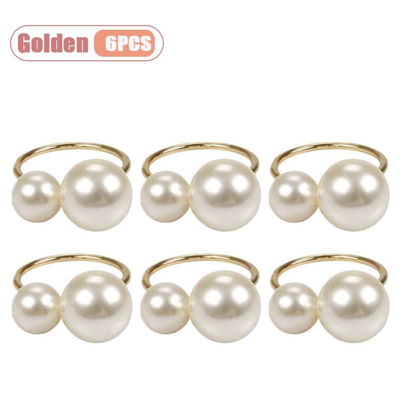 1-24PCS Durable Pearl Plastic Napkin Ring Elegant Design for Wedding Christmas Formal Dinner and Party Table Decorations