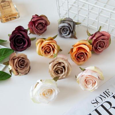 5/10Pcs Artificial Flowers Wall Silk Roses Cheap Diy Gifts Box Valentine's Day Present Home Decor Christmas Wedding Decorative