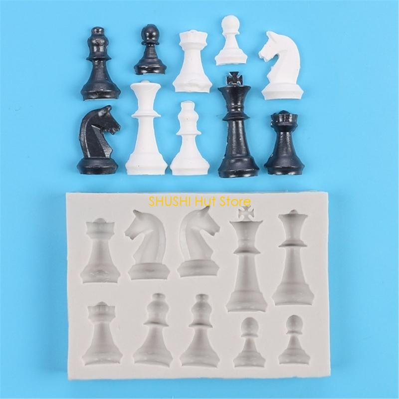 3D International Chess Silicone Mold Baking Tools for DIY Crafts Decorations D57B