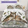 Collage Watercolor Owl Pattern Bedding Uilt Set Uilt Cover Pillowcase Home Decoration Birthday Gift (1 * Duvet Cover + 2 * Pillowcase Without Core)