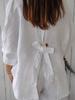 Cotton and Linen Blouse for Women, with A Back Tie Design Shirt