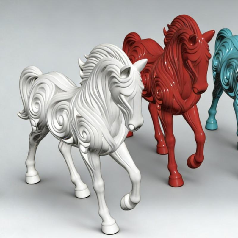 3D Printing Hollow Horse Figurine Suitable For Desktop Desk Office Horse Model Landscape Decor