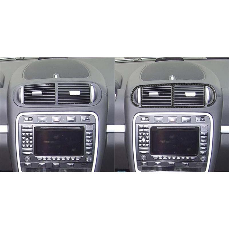 Carbon Fiber Car Center Console Middle Air Outlet Panel Sticker For Porsche Cayenne Sport SUV 2003-2010 With Navigation