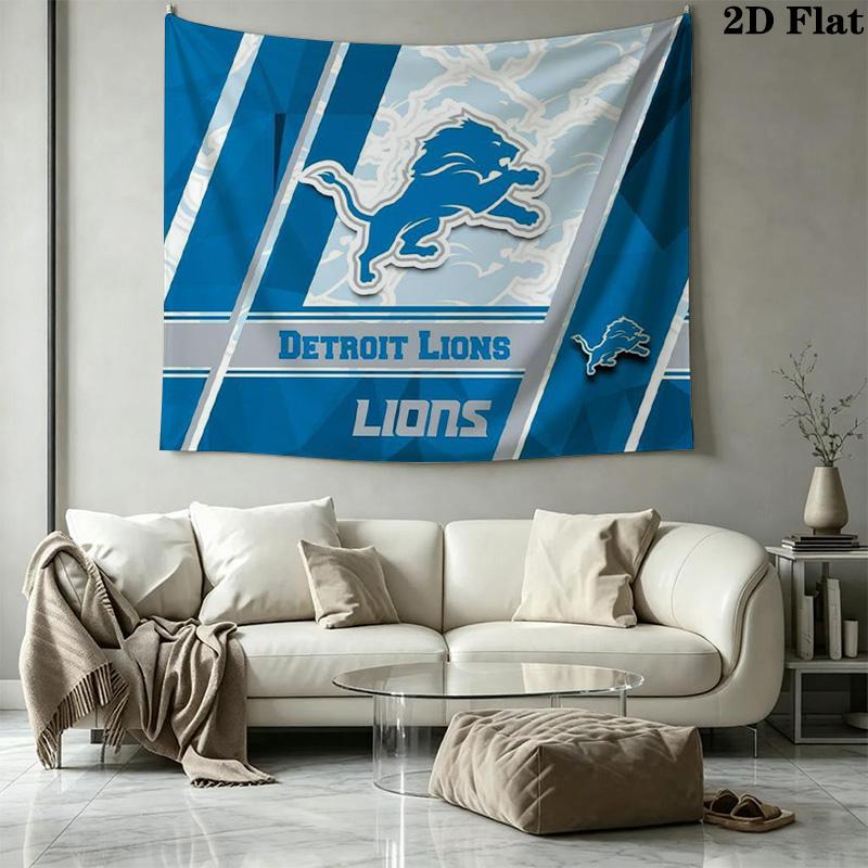 Detroit Lions Wall Tapestry Aesthetic Wall Hanging Printed Fabric Blanket Decorative Tapestries for Bedroom Living Room Home Decor