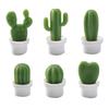 6Pack Cactus Themed Clip 3D Resins Succulents Plant Magnets Functional Refrigerator Accessories Home Office Use