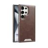 Applicable to Samsung s25edge mobile phone case magnetic suction anti-drop all-inclusive s26ultra electroplated 24u business s23u leather case