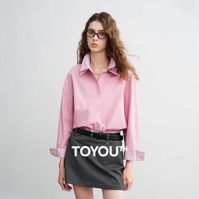 Women s Pure Cotton Striped Floral Embroidered Shirt M