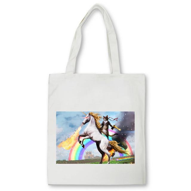Dabbing Unicorn Panda anime Nákupní taška Dospívající studenti opakovaně použitelná plátěná taška taška na kabelku Dámská taška přes rameno Bolsas