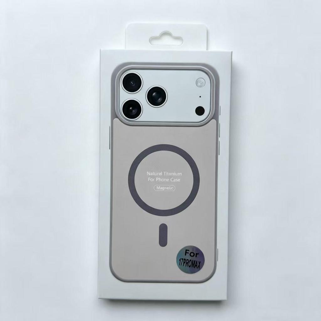 Magnetic Color-Blocking Skin-Feel Case for 17Pro Max iPhone 16 Series, Acrylic Finish