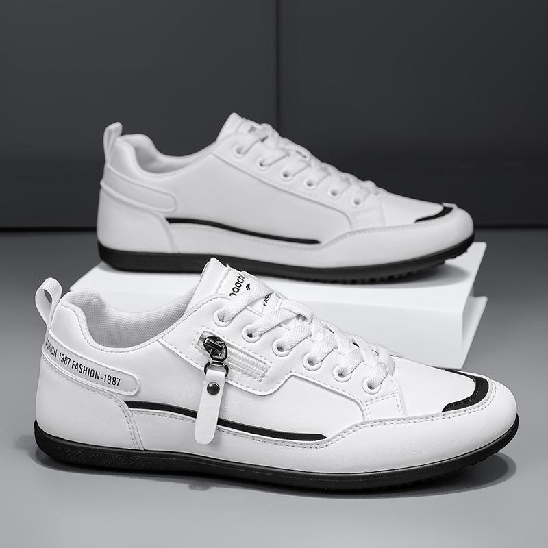 Fashion New Casual Shoes Men Sneakers Outdoor Leather Shoes Walking Shoes Loafers Comfortable Male Footwear Tenis Hombres Black White