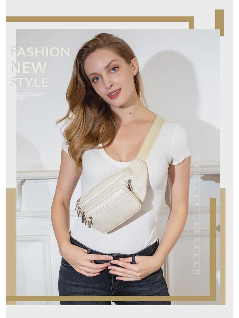 Męska czarna skórzana torba crossbody/nerka ze skóry owczej na outdoor i rekreację 8879