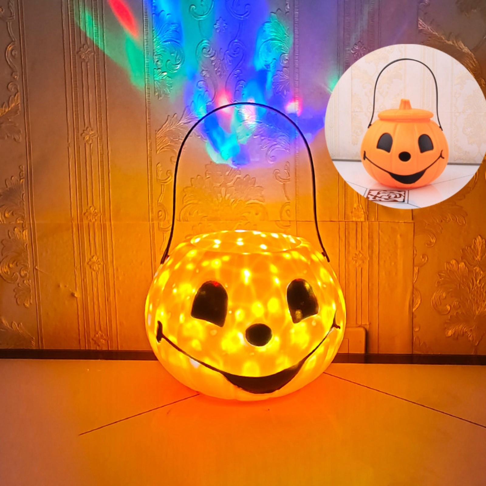 

StarrySky Тыква-фонарь, Хэллоуин Детское ведро-фонарь в виде тыквы, Ручной реквизит, Вращающаяся светящаяся лента, Музыкальное украшение. One Size