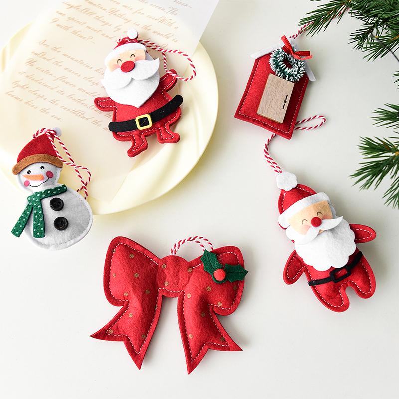 1PC Mini Santa Snowman Decorations Home Felt Holiday Decor Hanging Ornaments Party Multiple Options Available
