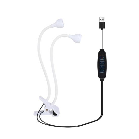 

UV LED Nail Lamp Double-Headed Gooseneck Lamp with Clip for Gel Nails Manicure Dryer Curing Light for Home DIY B белый