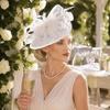 Exquisite Feather Fascinator Hat Elegant Bridal Headband Retro Bride Headdress  Wedding