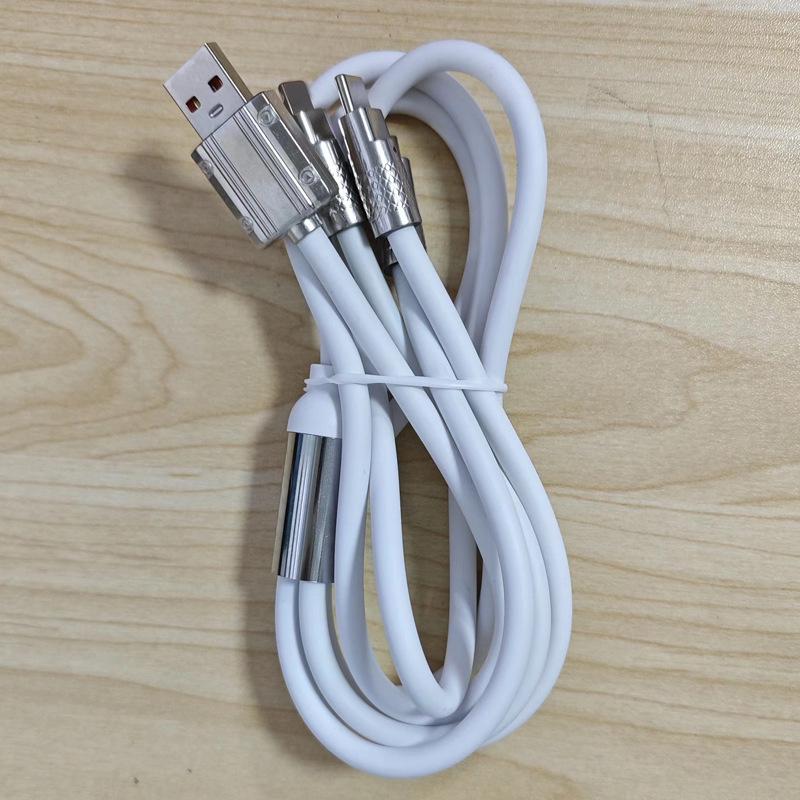 8-Color Fast Charging Zinc Alloy 3-in-1 Mecha Data Cable