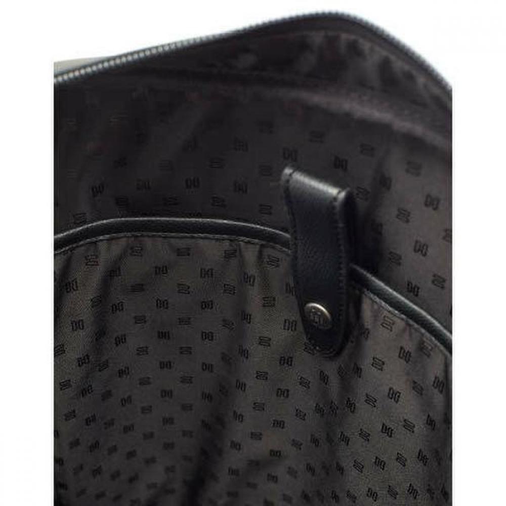 Daks Black Leather Simple Backpack Dbba2e337bk