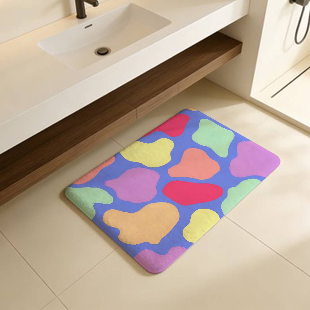 cartoon Cow Pattern cute Kitchen Mat Kids Room Bedroom Decoration Balcony Anti-Slip Doormat Living Room Alfombra