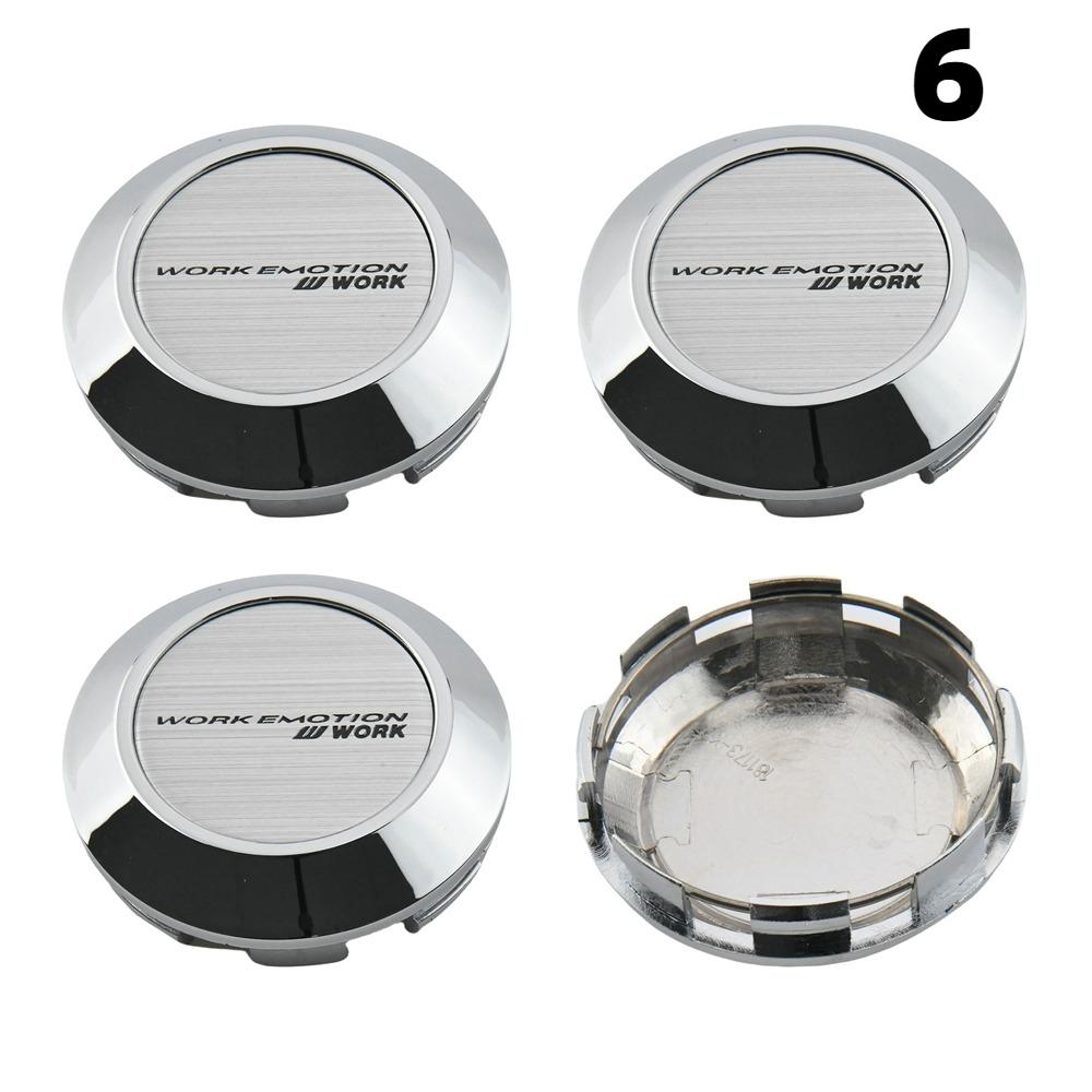 4PCS OD 76MM / ID 72MM Cap For Rims WORK EMOTION EQUIP MEISTER VS Emblem Wheel Center Cap Sport Car Logo Wheel Cover Hub Caps