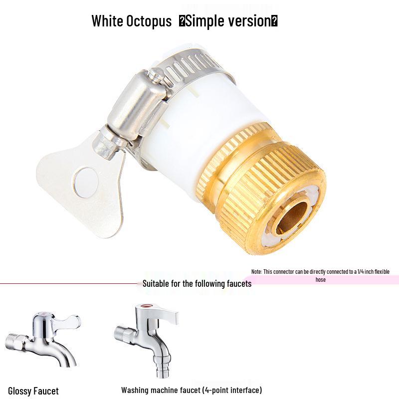 Anlush Universal Copper Connector: 4-Point/6-Point Threaded Multi-functional Water Pipe Adapter