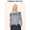 Women's Fair Isle Faux Two-Piece Tie-Waist Knitted Cardigan