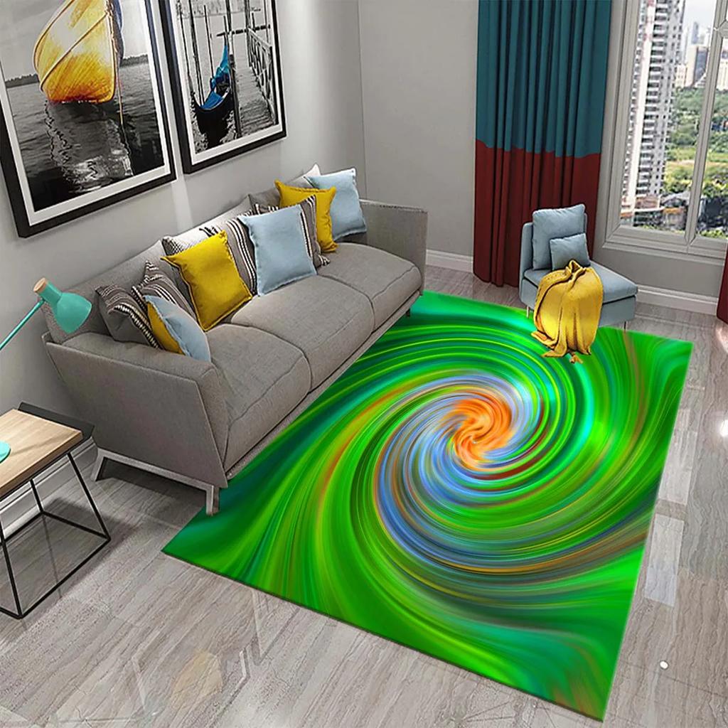 Bunte Flüssigkeitswirbel Teppich Psychedelisches Vertigo Thema Teppiche für Wohnzimmer Schlafzimmer Teppiche Badezimmer Eingangstürmatte Heimdekor