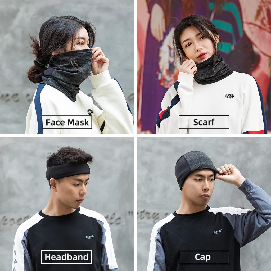 ROCKBROS Neck Warmer and Face Cover for Cold and Warm with Fleece Lining for and Other Outdoor Sports Gray Dark Men's Winter, Protection, Windproof,