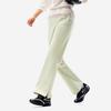 Li Ning Solid Color Mid Waist Breathable Versatile Flared Sports Long Pants Women Bottoms Gravel-White-Gray AYKV720-6