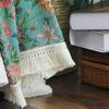 Lake Blue Jacquard Floral Sofa Cover Towel Anti-Cat Scratch Retro Festival Multifunctional Sofa Blankets Universal Sofa Cover