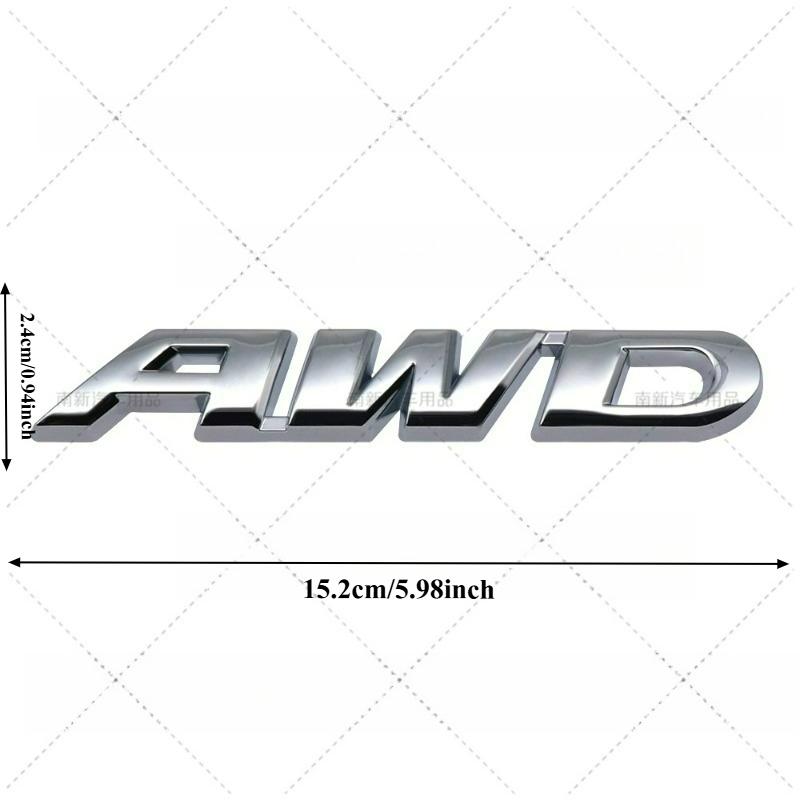 High-quality Modification 3D Metal Stickers AWD Four-wheel Drive Logos Two Sizes P Scratch Cover DIY Decoration Car Accessories