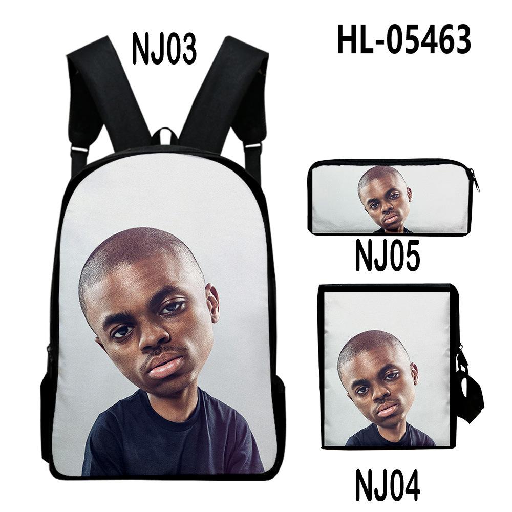 Classic Popular Vince Staples 3D Print 3pcs/Set Pupil School Bags Laptop Daypack Backpack Inclined Shoulder Bag Pencil Case
