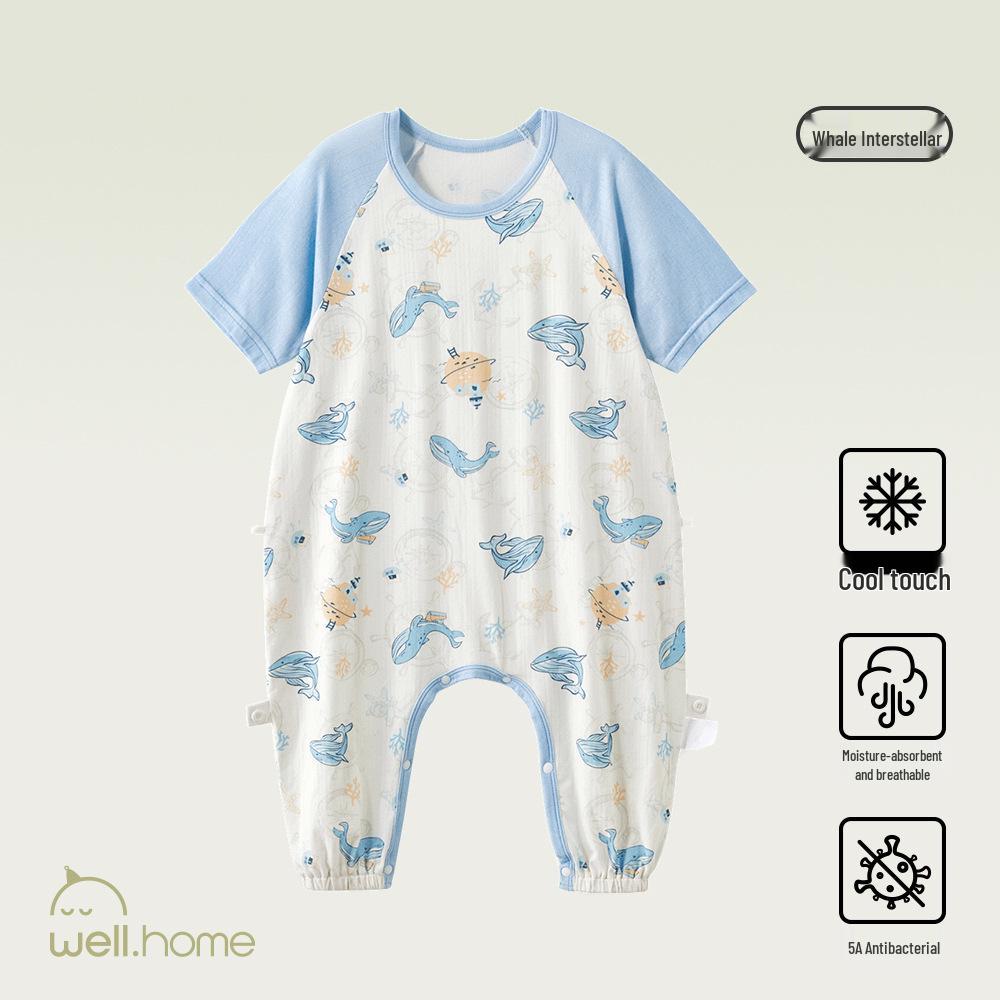 

Willbeilu Летняя детская и ясельная одежда для сна из лиоцелла с рукавом семь восьмых, прохладная и дышащая 73