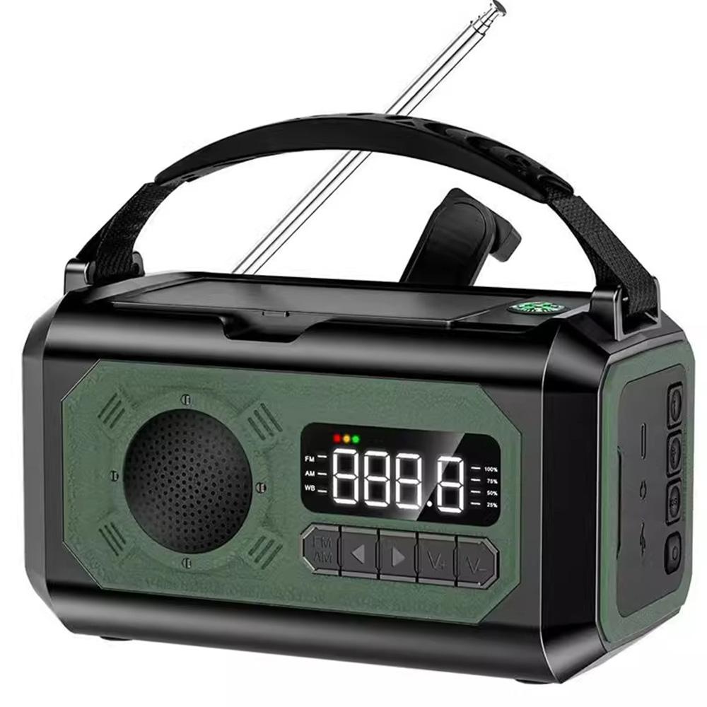 12000mAh Portable Emergency Radio AM/FM/NOAA Weather Radio Solar Hand Crank Radio Flashlight SOS Alarm Power Bank Reading Lamp