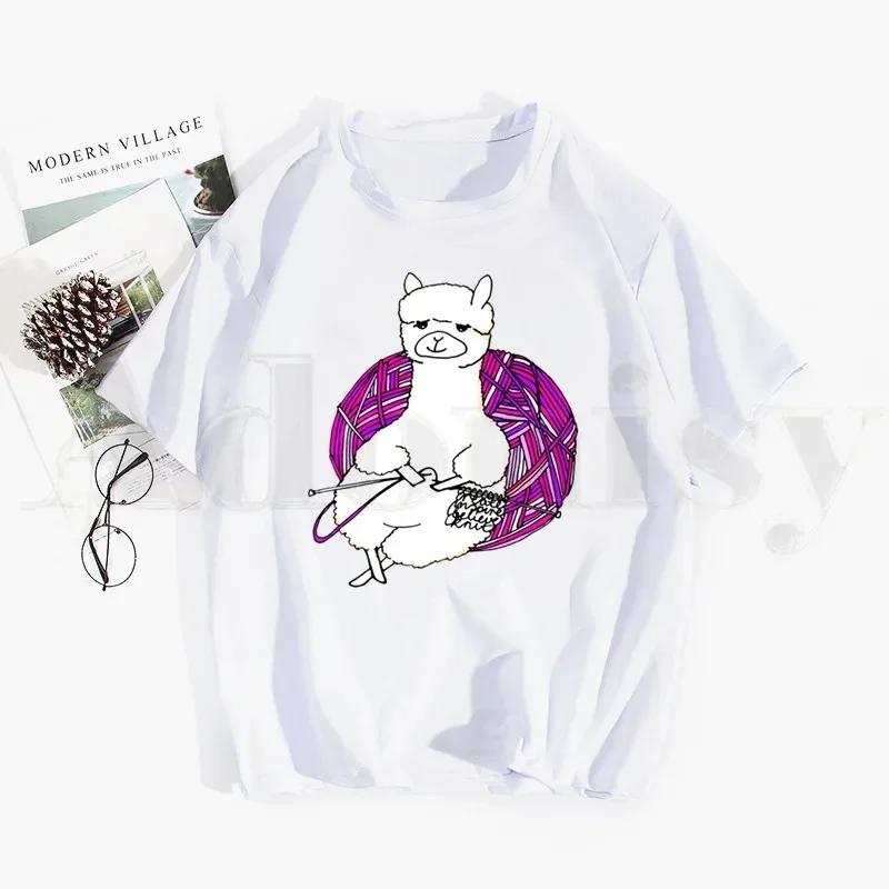 Alpaca No Prob Llama Attractive Design Pretty Tshirt Hip Hop Girl Print Tees Harajuku Tshirts Fashion Summer Tshirt