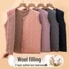 Women's Plus Size Velvet Fleece-lined Vest: Warm Sleeveless Jacket for Autumn/Winter School Uniform