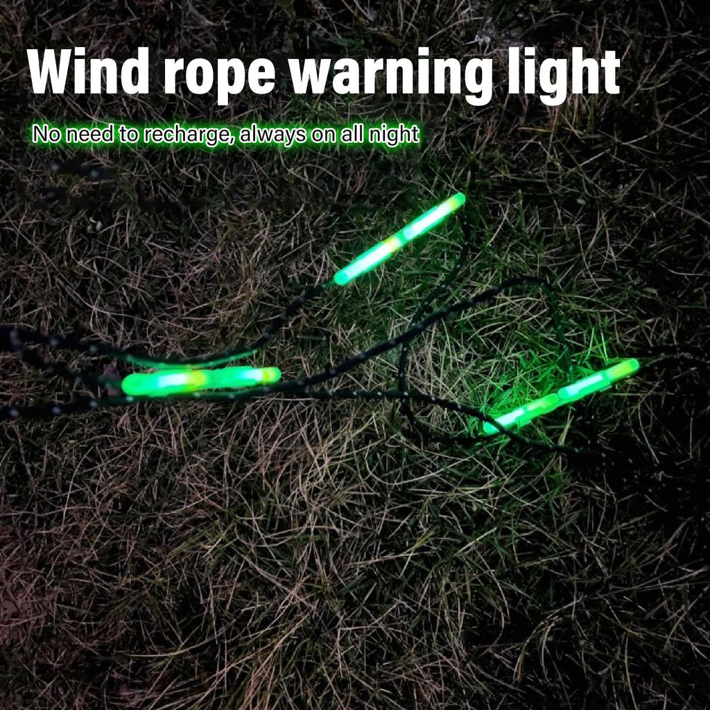 Wind Rope Buckle Light Set Disposable Lightweight Anti Tripping Tent String Rope Warning Light Glow Sticks for Camping Picnic