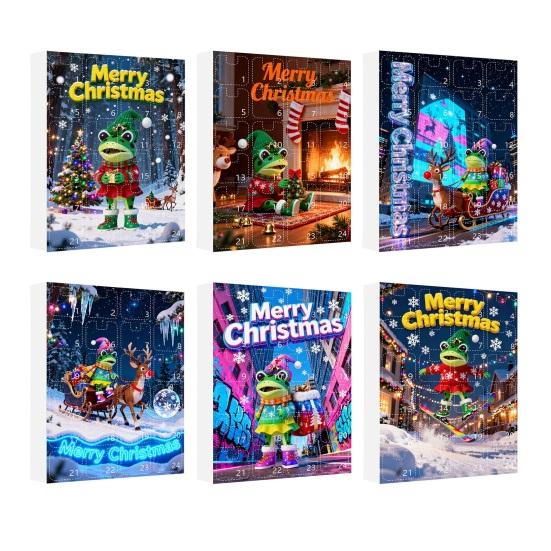 Sezonowy Kalendarz Adwentowy Wzór Żaby Resist Odliczanie 24-dniowe Świąteczny Kalendarz Aktywności Rodzinnych Wzmacniacz Świątecznej Atmosfery