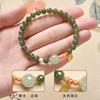 Natural Hetian Jade Bracelet for Women, Chinese Style National Style Southern Red Agate Bracelet, High-Quality Green Jade, Gift for Girlfriend