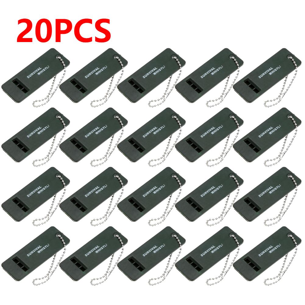 20-1PCS 3-Frequency Whistle Survival Whistle High Decibel Rescue Signaling First Aid Tool for Hiking Camping Mountaineering