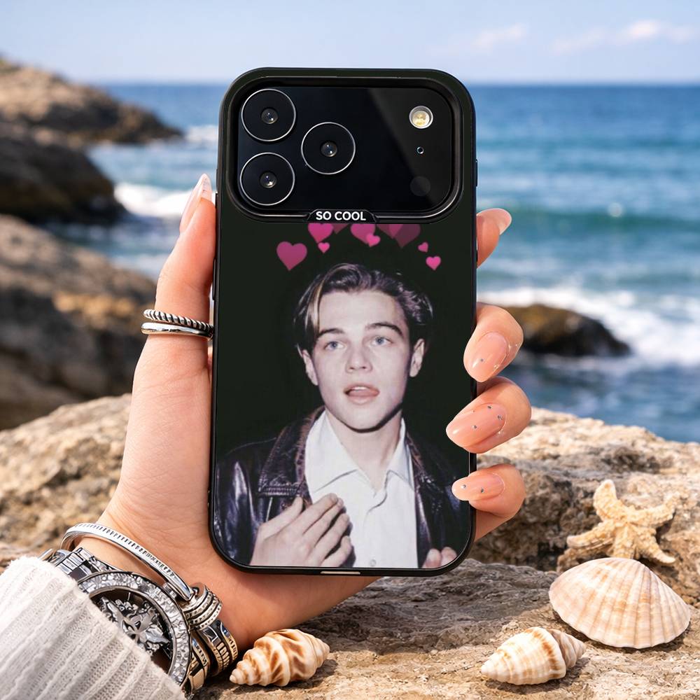 L-Leonardo dicaprio Phone Case For iPhone17 16 15 14 13 12 Pro Max Grey Black Matte Laser Metallic Aurora Funda