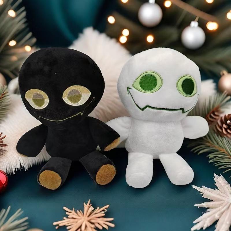 Slap Battles Bob Plush Doll 2Pcs Black White Monster Soft Stuffed Toy Game Character Figure Gift for Game Fans Kids Decor Collectible Birthday Present