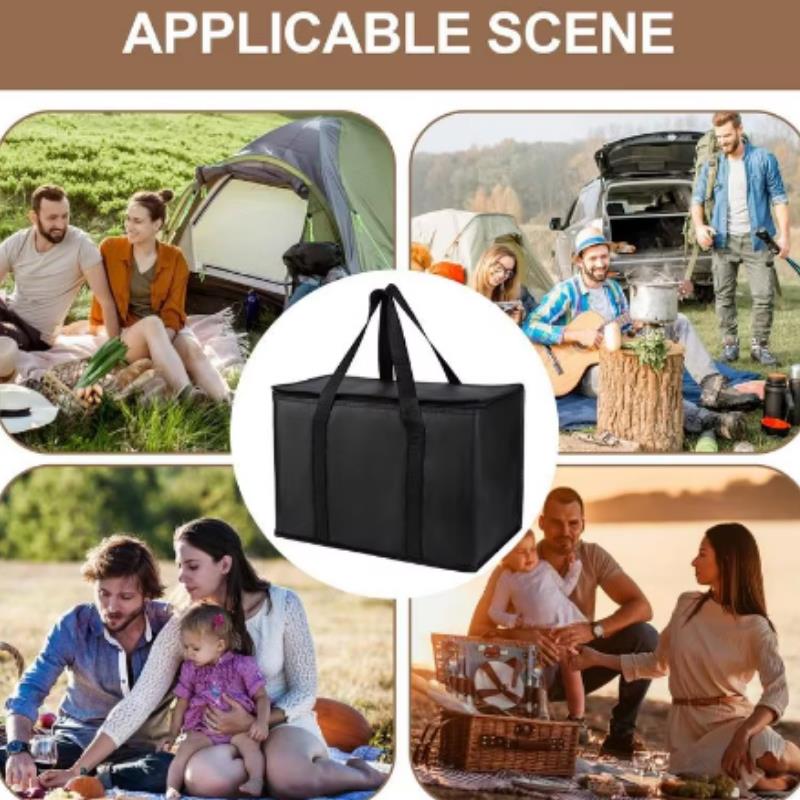 40l Insulated And Refrigerated Bag, Large Capacity Portable Lunch Bag, Zipper Picnic Camping Tin Foil Food Ba