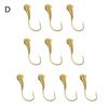 10 ks poutnických háčků s měděnou hlavou 45stupňový úhlový design vlčích zubů Velká tvrdost Vysokotlaké zploštělé rybářské háčky