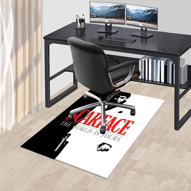 1 Stück Scarface The World Is Yours Home Office, Strapazierfähige Polyester-Bodenmatte mit Einfacher, Bürodekoration, Urbaner Stil, Rutschfeste Rückseite