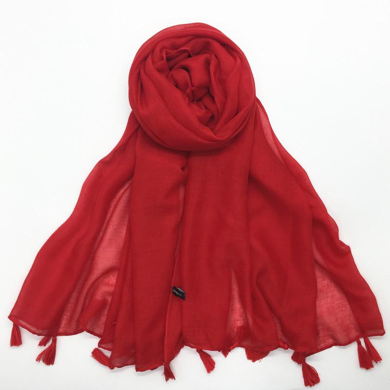Solid Voile Women Scarf New Summer Girls Tassels Sunscreen Thin Scarves Soft Shawl Foulard Viscose Spring Lady Wrap Shawls