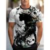 Men's 3D Printed T-shirt, Fashionable Street Style Short Sleeves