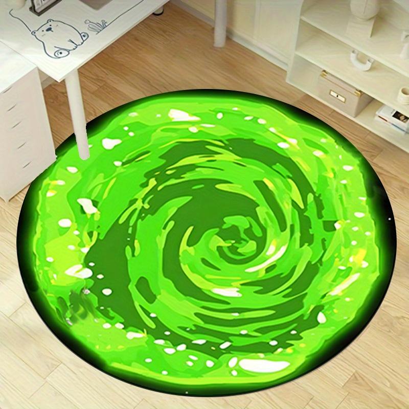

1pc Home Office Outdoor Round Carpet Gift, Green Swirl Design Rug for Decorative FlooringRC2812 80cm by 80cm